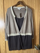 Ladies 2xl Cj Banks New With Tags Top With3/4 Sleeves Browns