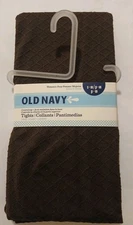 Old Navy Dark Brown Control Top Patterned Opaque Tights S-M New