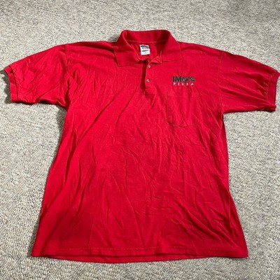 Imo s Pizza Logo Red Polo Shirt w/Pocket Size XL (stains)