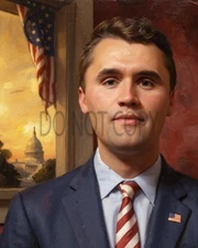 Charlie Kirk MAGA Christian Oil Painting Style Print AI Generated 8X10 Print USA