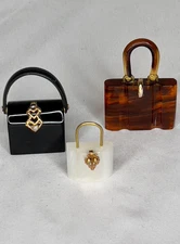 Wilardy Miniature Lucite Handbag Set RARE Signed Will Hardy 3 Bag Collection MCM