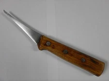 VINTAGE UNMARKED FILLET KNIFE 3 1/2" CARBON STEEL BLADE THREE QUARTR-TANG - nice