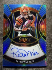 2025 Panini Select #SP-PWK Peter Warrick Signatures Light Blue Prizm #/49