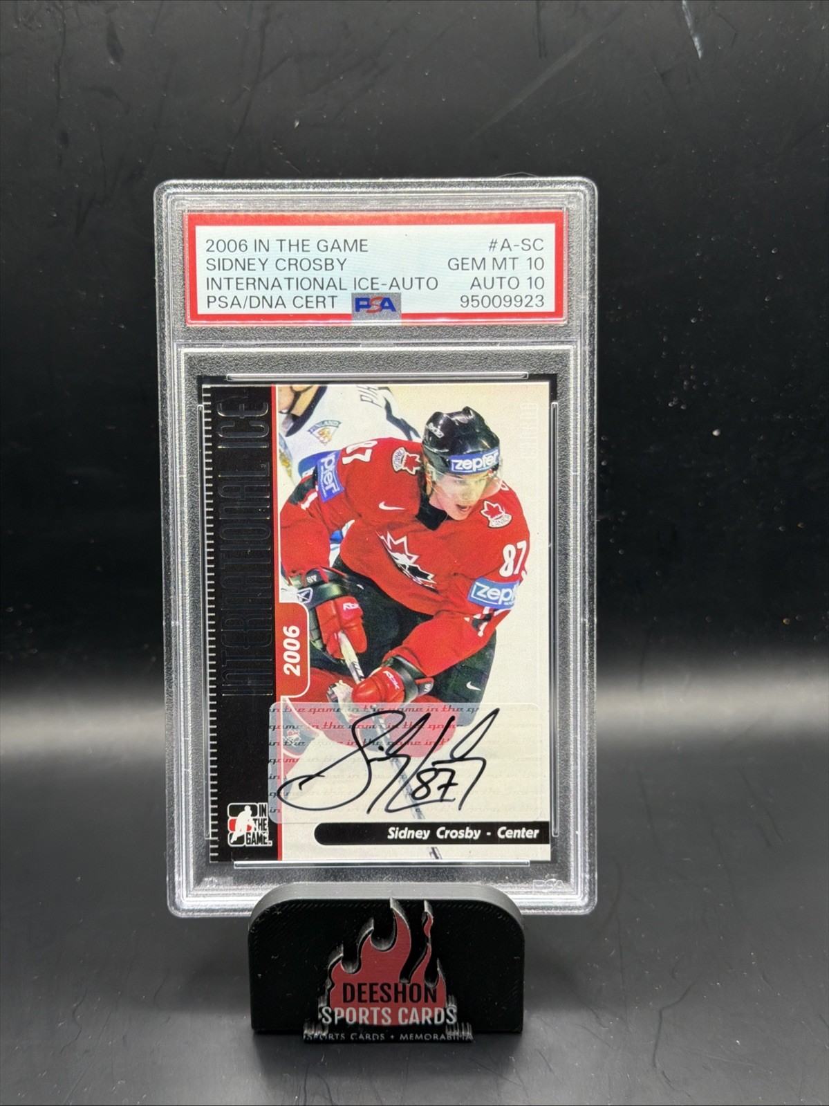 2006 In The Game Sidney Crosby International Ice #A-SC PSA 10 AUTO 10 POP 1