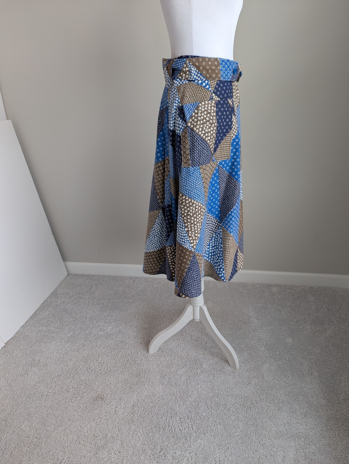 Vintage Adjustable Size Patchwork Wrap Skirt - image 11