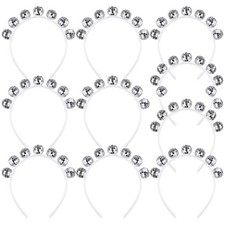 10Pcs 70s Retro Mirror Silver Head Boppers Disco Costume Headpiece and Access...