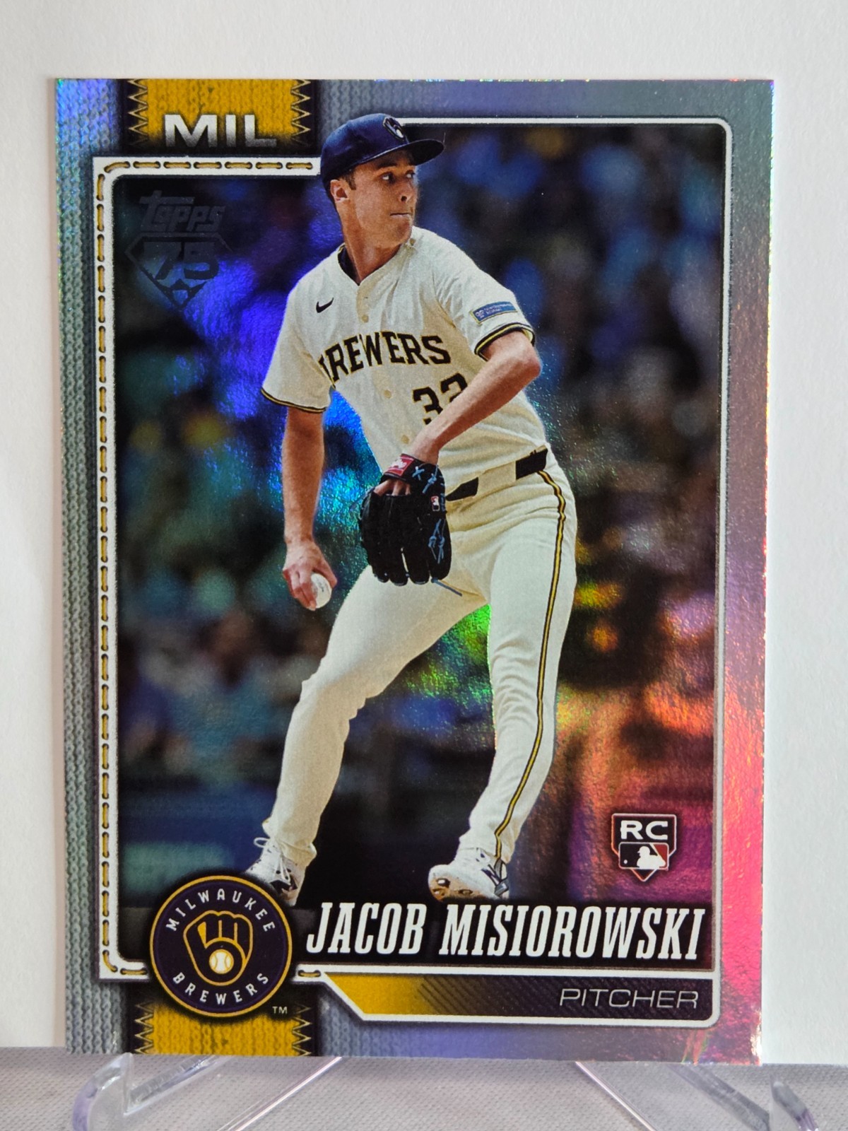 2026 Topps Series 1 #10 Jacob Misiorowski - Milwaukee Brewers RC Rainbow Foil
