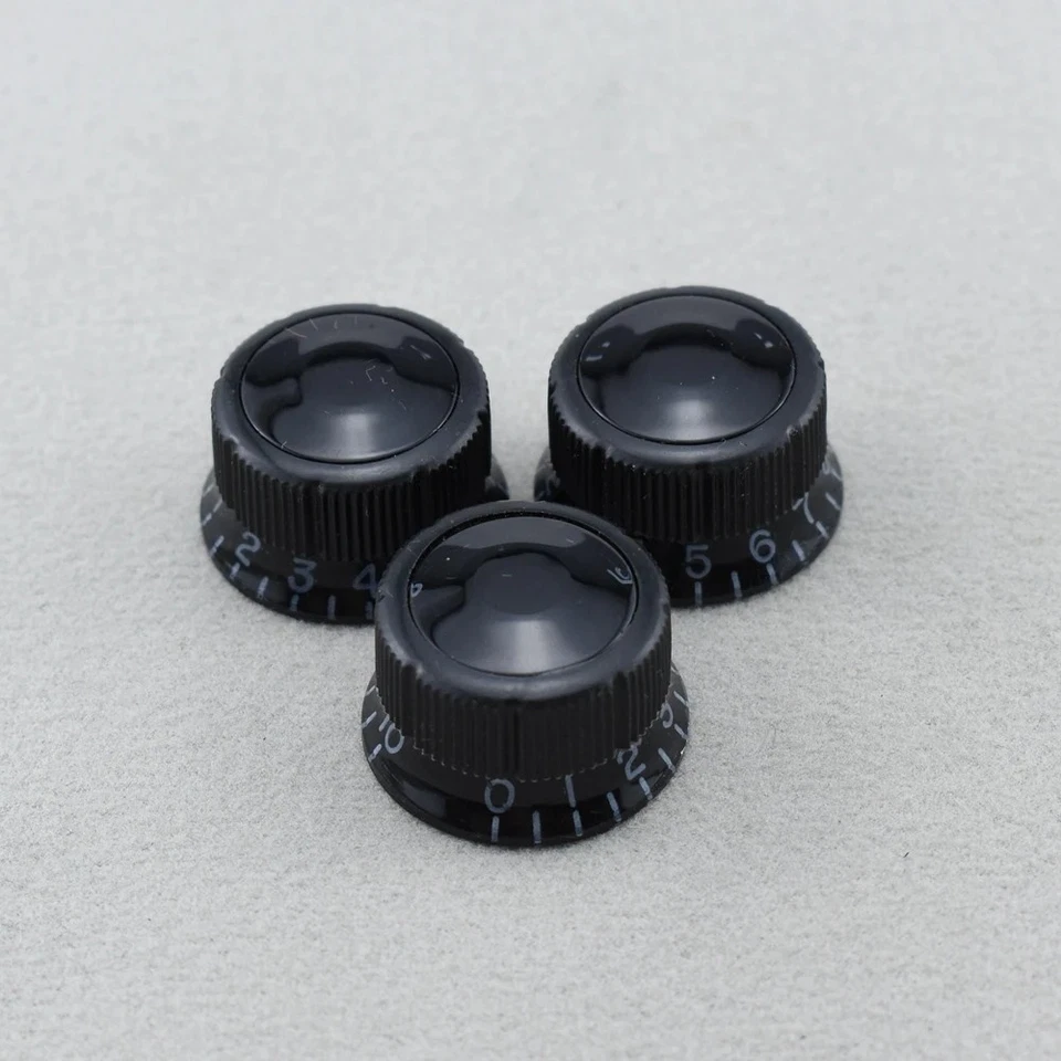 4x Black Ibanez Sure Grip III Vintage Guitar Volume and Tone Control Knobs - Image 4 of 4