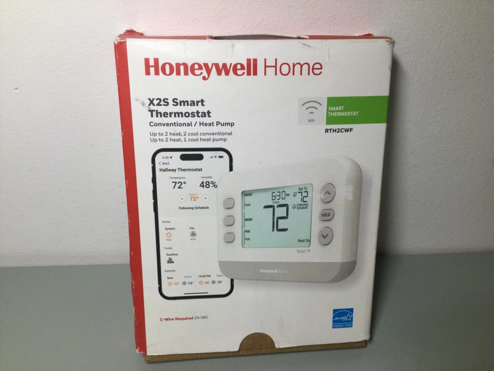 HONEYWELL HOME RTH2CWF/N X2S SMART THERMOSTAT, CONVENTIONAL/HEAT PUMP, WI-FI