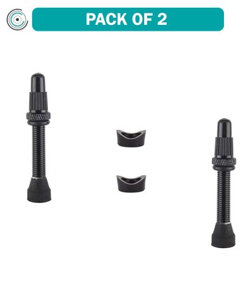 Pack of 2 Origin8 Tubeless Alloy Presta Valve Tubeless Valve 35mm Single Black