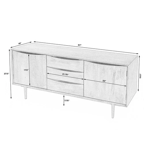 Butler Specialty Leonidin Natural Wood  Sideboard - Picture 7 of 10