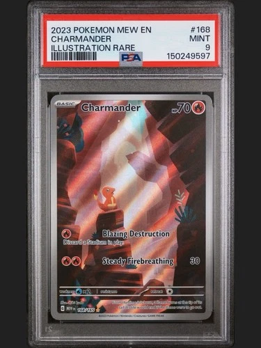 2023 Pokémon Charmander 168/165 Sv: Scarlet & Violet 151 Holo PSA 9