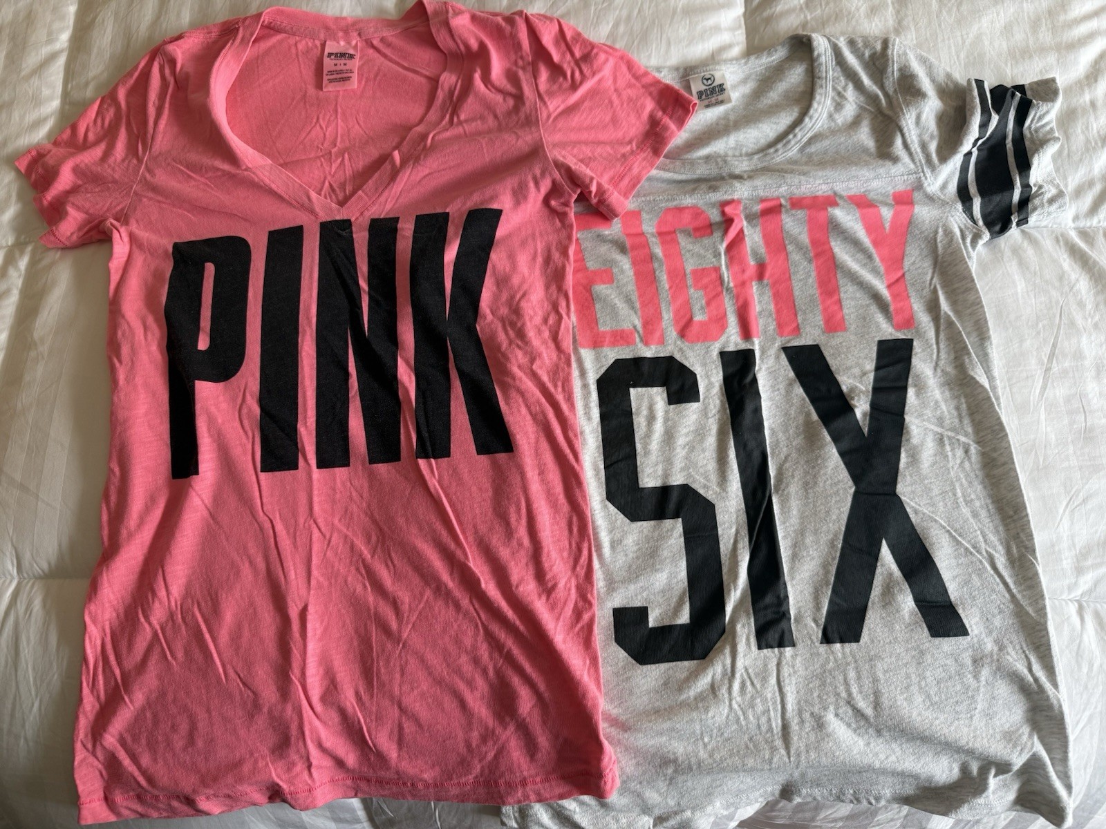 Vintage Victorias Secret PINK Women’s Short Sleeve Shirt Set Of 2 Size M