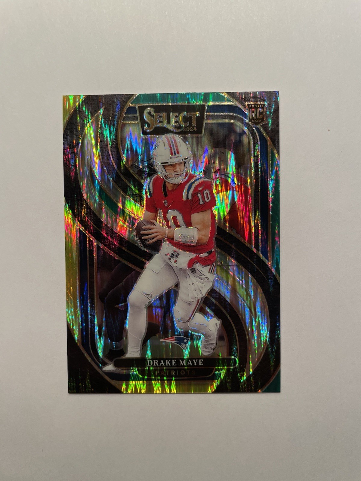 2024 Select - Drake Maye #113 - Green and Yellow Shock Prizm - ROOKIE RC