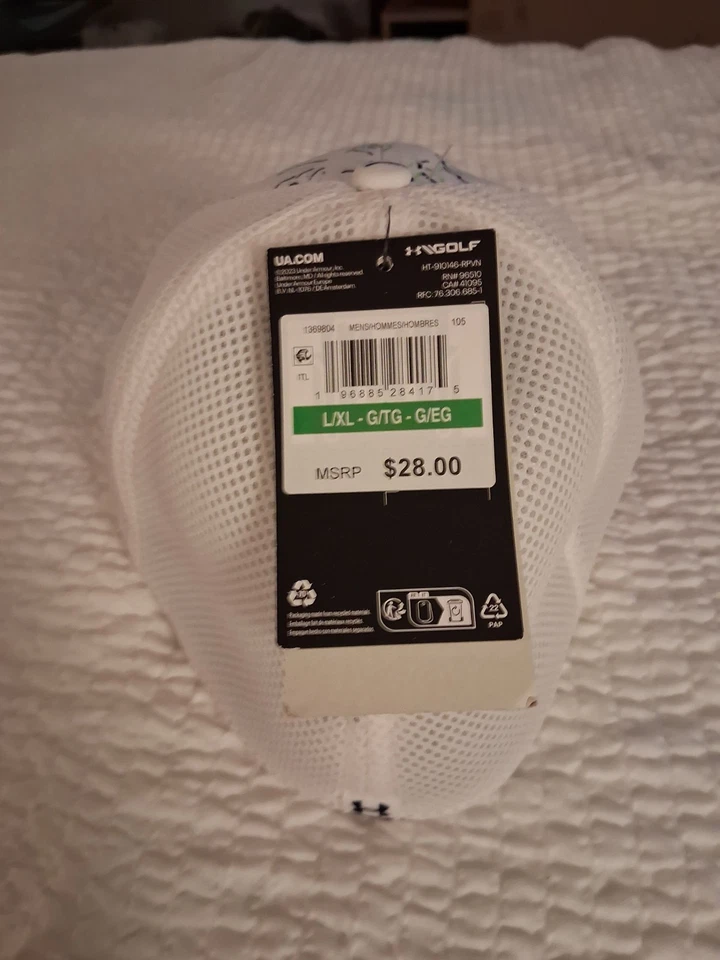 Chapéu de golfe Under Armour masculino UA tamanho G/Xl novo com etiquetas ajuste flexível - Imagem 2 de 2