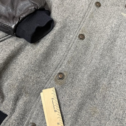 Vintage Guess Jacket Mens Large Varsity Bomber Georges Marciano Wool Leather Vtg - Picture 9 of 16