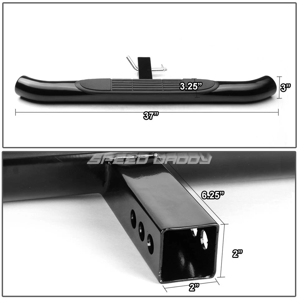37英寸x3.25英寸踏板III级2英寸RECEIVER黑色拖车尾盖/后踏板杆 — 第 2/4 张图片