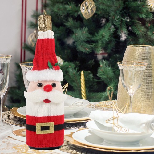 2 Sets Insieme Della Bottiglia Di Natale Sambuco Coperchio Vino Grembiule - Foto 11 di 12