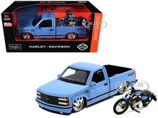 1993 CHEVROLET 454 SS & MOTORCYCLE BLUE HARLE...