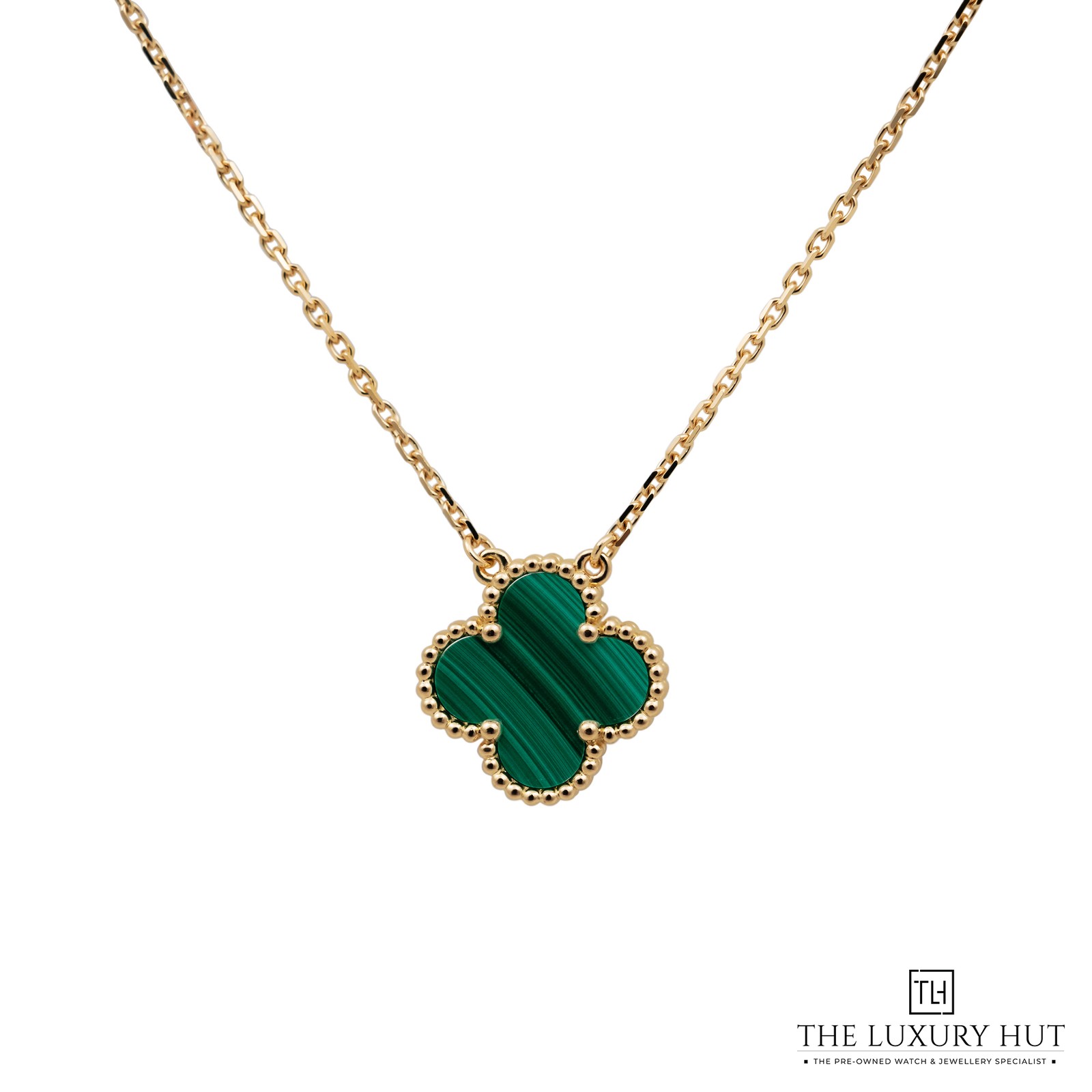 Van Cleef & Arpels Vintage Alhambra 18ct Yellow Gold & Malachite Pendant Neck...