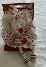 Vtg Valentine Button Baby Style Button & Thread Spool Doll Handmade 90’s Retro