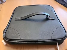 Lancome Makeup Case 10x10 Black Red Satin Lining Travel Case With Top Handle New