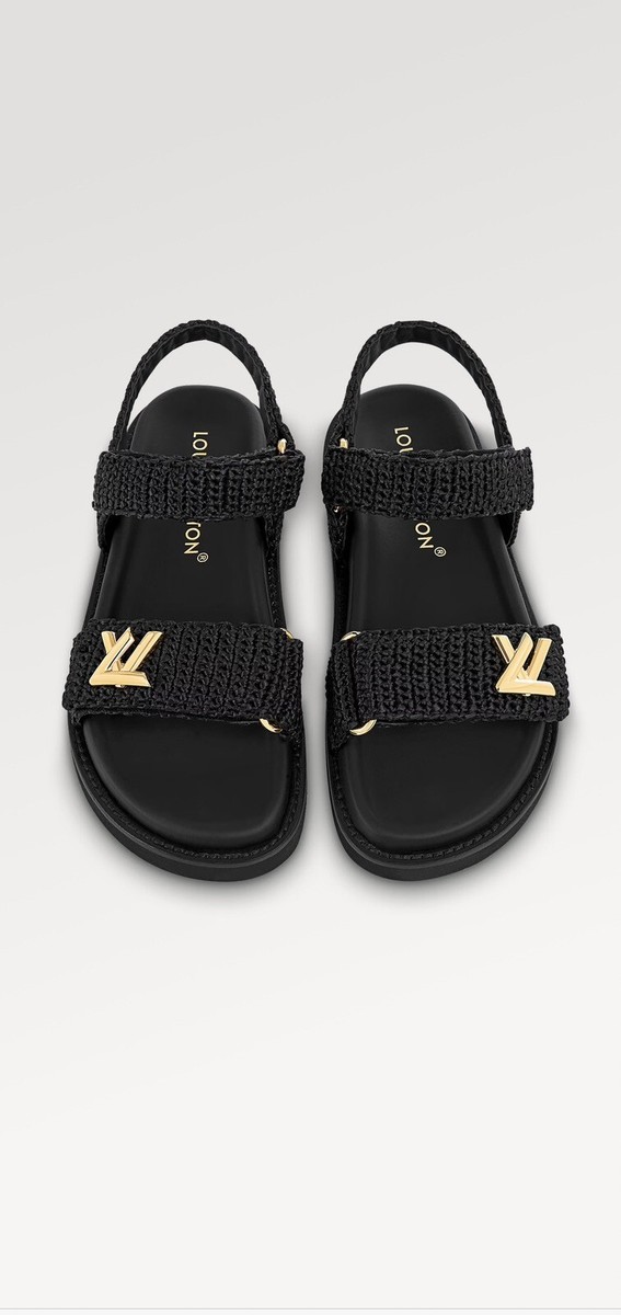 靴 LOUIS VUITTON Sandal Louis Vuitton Sandal Slipper White Waterfront Monogram Shoes