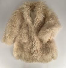 Vintage Furs By Wilson White Tibetan Lamb Coat Long Hair 80s Womens Small Nice!