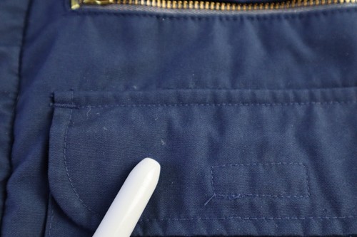 VTG 80s Sears Fieldmaster Full Zip Pocketed Puffer Vest Men Large Blue Gold - Picture 11 of 12