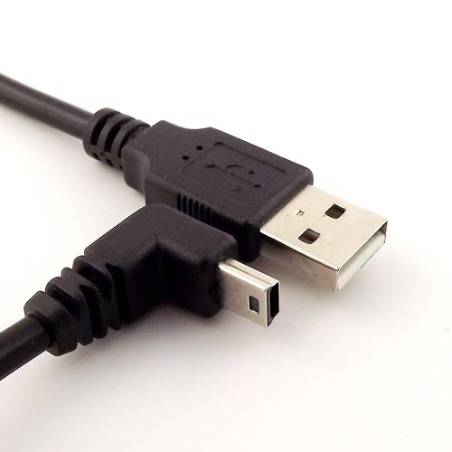 High Speed USB A Male to Mini 5Pin Male UP 90° Angled Data Charger Adapter Cable - Afbeelding 1 van 5