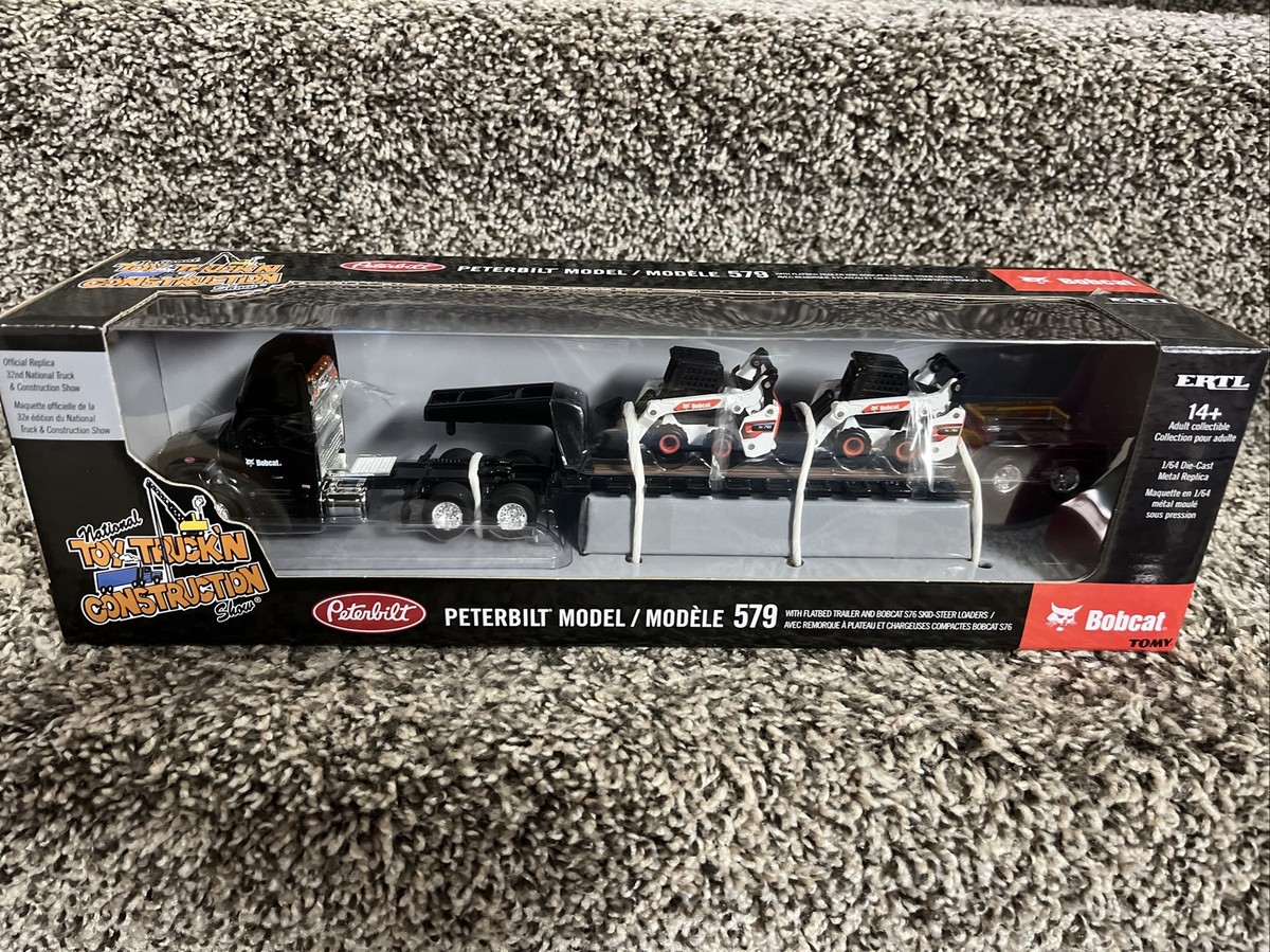 ERTL 1/64 Peterbilt 579 w/ Lowboy & 2 Bobcat S76 Skid-Steer Loaders 16446