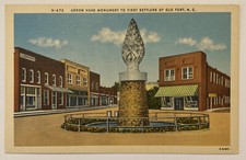Old Fort NC, Arrow Head Monument, Vintage Postcard