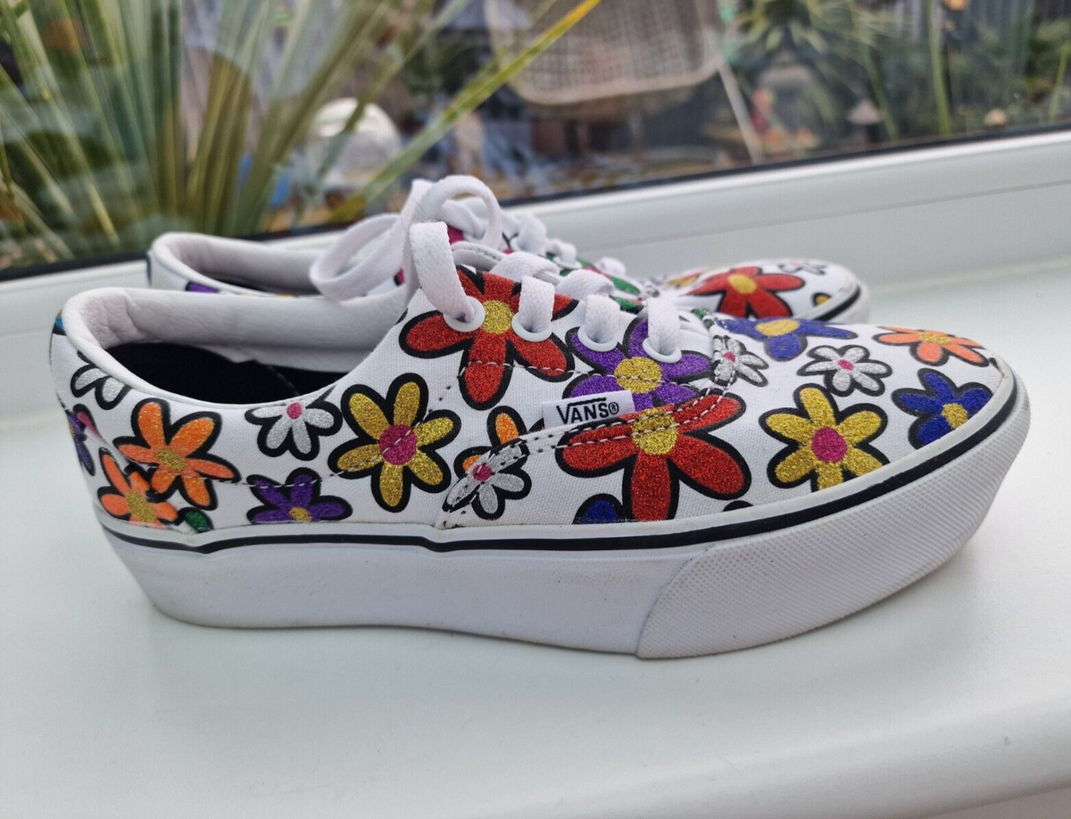 Vans Era Platform Flower Sneaker Size Excellent Condition