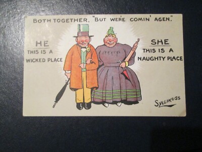 Syllikuss Comic Postcard - Both together ''But we're comin' agen'' 1909 posted