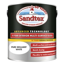 Sandtex 10 Year Gloss Paint 750ml, 2.5L, All Colours, Multi-Surface