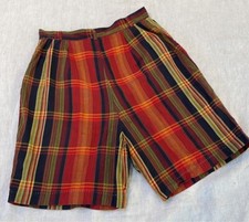 Vintage high waisted Plaid Jog Togs shorts 1950's early 1960's