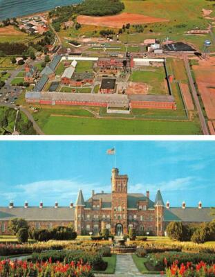 Mbp Michigan 2~Postcards MI Michigan MARQUETTE BRANCH PRISON & Penitentiary Grounds ...