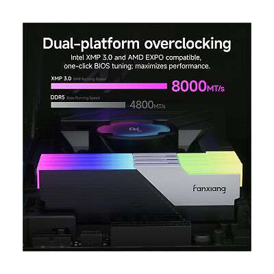 fanxiang RGB DDR5 RAM 48GB (2x24GB) 7200MHz (Intel XMP 3.0) CL34 1.35V Deskto | eBay fanxiang RGB DDR5 RAM 48GB (2x24GB) 7200MHz (Intel XMP 3.0) CL34 1.35V Deskto | eBay