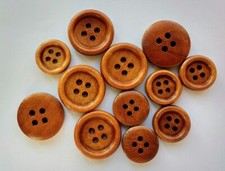 Wooden 4 Holes Coffee Brown 15mm, 20mm buttons Sewing, Knitting, Scrap Booking