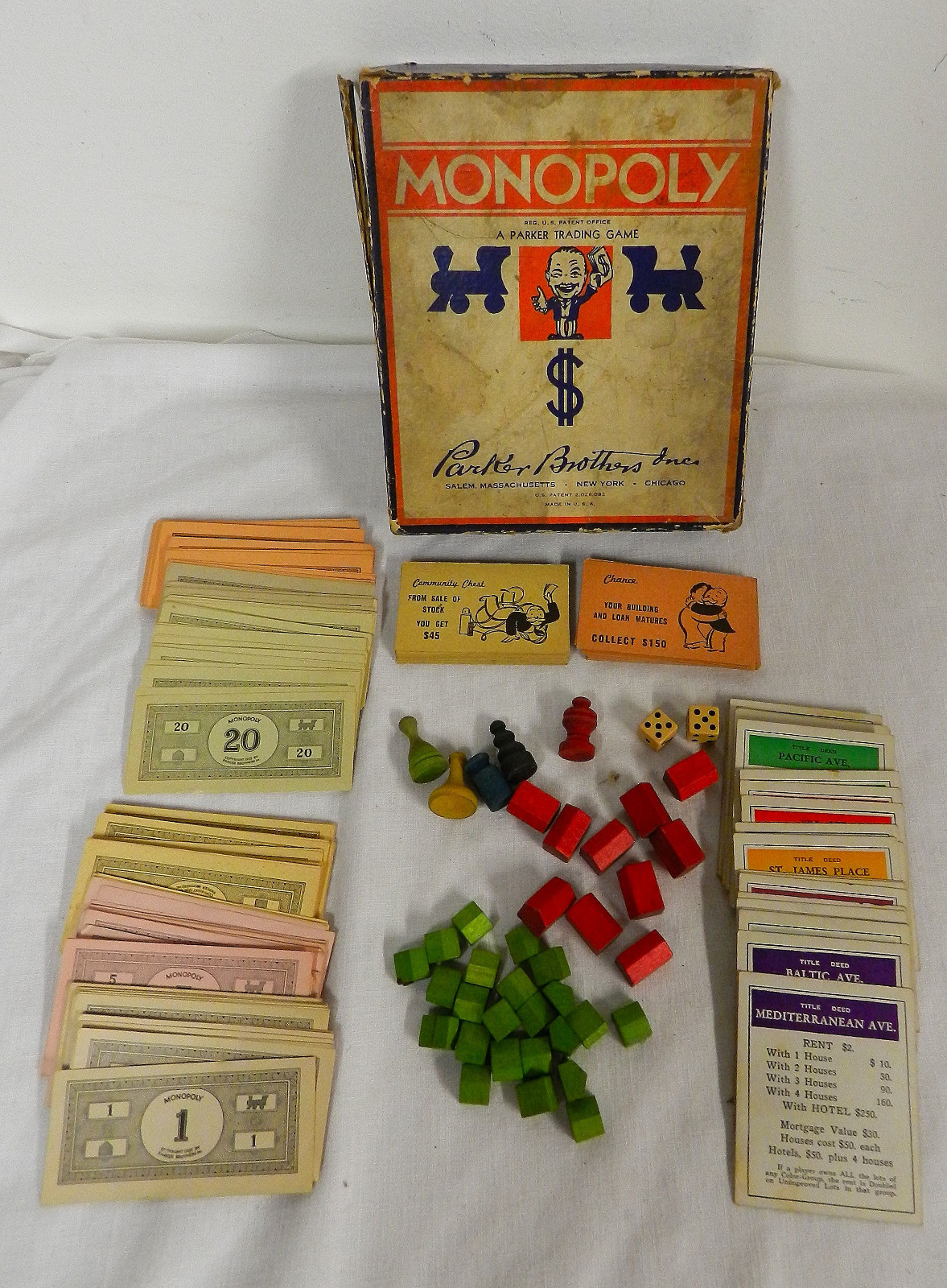 1936 MONOPOLY GAME PARKER BROTHERS RARE NO BOARD RARE | eBay