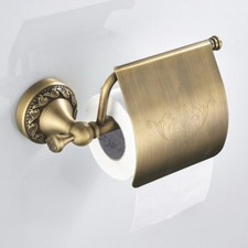 Toilet Paper Holder Wall Mount Vintage Bathroom Antique Brass Tissue Roll Paper