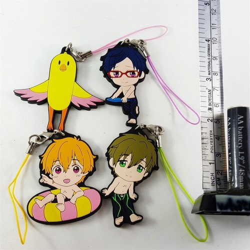 Free! Makoto Nagisa Rei Iwatobi-Chan Rubber Mascot Strap set lot 2014 Banpresto - Picture 2 of 3