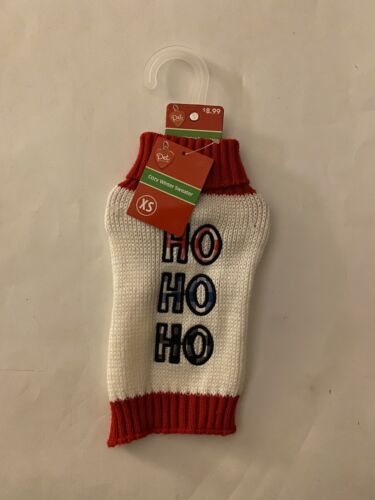 Brand New Cozy Winter Christmas Dog Sweater HO HO HO Graphics Extra Small - Picture 1 of 2