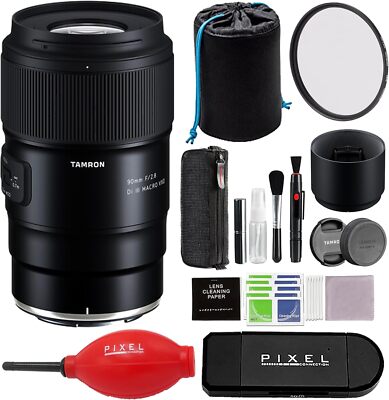 Tamron 90mm f/2.8 Di III VXD Macro Lens for Sony E w/ Extra Accessories Bundle