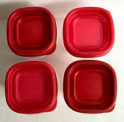 Rubbermaid Quadratisch 4 Unzen Lebensmittel Aufbewahrung Behälter Rot EINFACH ZU FINDEN Deckel 7J54 Menge 4 - Bild 5 von 10