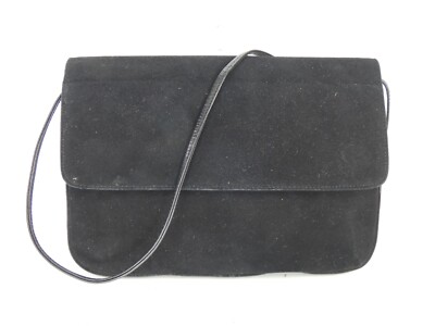 Vintage Clutch Tasche Charles Jourdan Paris schwarz Wildleder Vintage Party Riemen Spanien