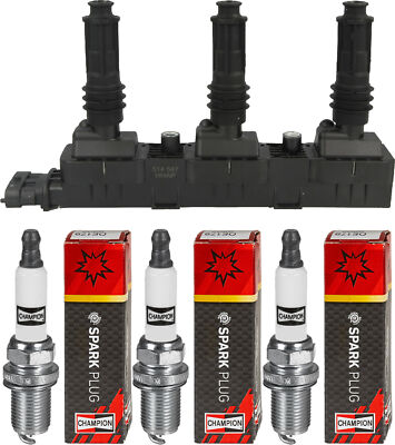 ESEN SKV Zündspule + 3x CHAMPION Zündkerze für Opel Corsa C F08 F68 1.0