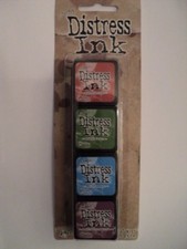 TIM HOLTZ DISTRESS INK MINI PACK KIT #2 TDPK40323 BNIP 4 MINI INK PADS *LOOK*