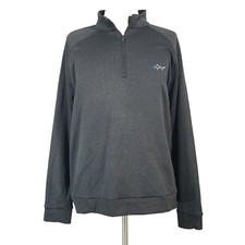 Greg Norman golf sweater men's XL extra large 1/4 zip black fleece pullover