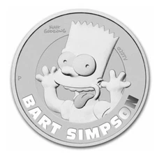 2022 Bart Simpson 1 oz .999 silver coin in capsule
